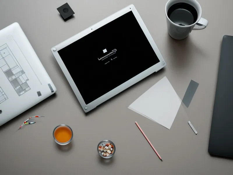 Pantalla de diseño con bocetos y notas desordenadas en un escritorio de trabajo.